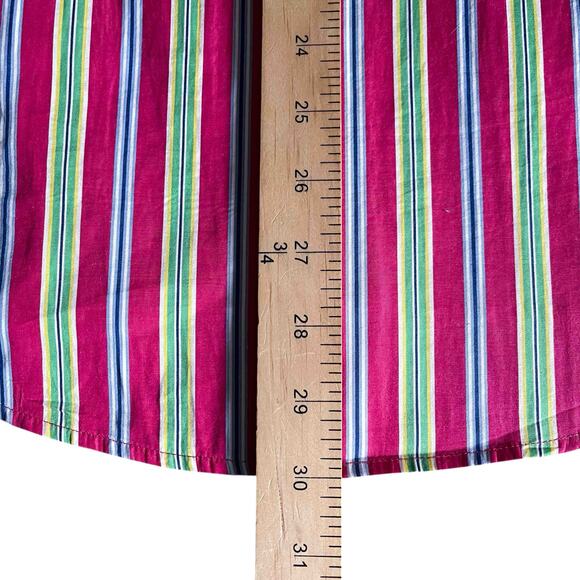 Women's LAUREN Ralph Lauren Black Label Button Shirt Multi Striped Cotton Size M - Picture 7 of 7